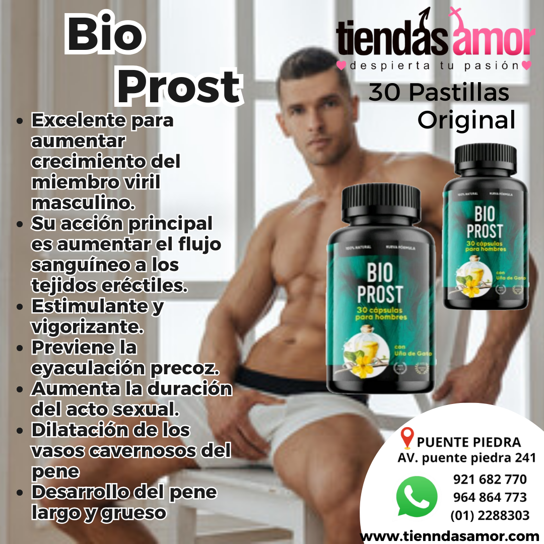 Bio Prost 30 Pastillas Original Aumenta la duración del acto sexual.